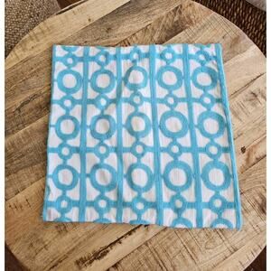 West Elm "Circle Lattice Pillow Cover Turquoise & White 18x18